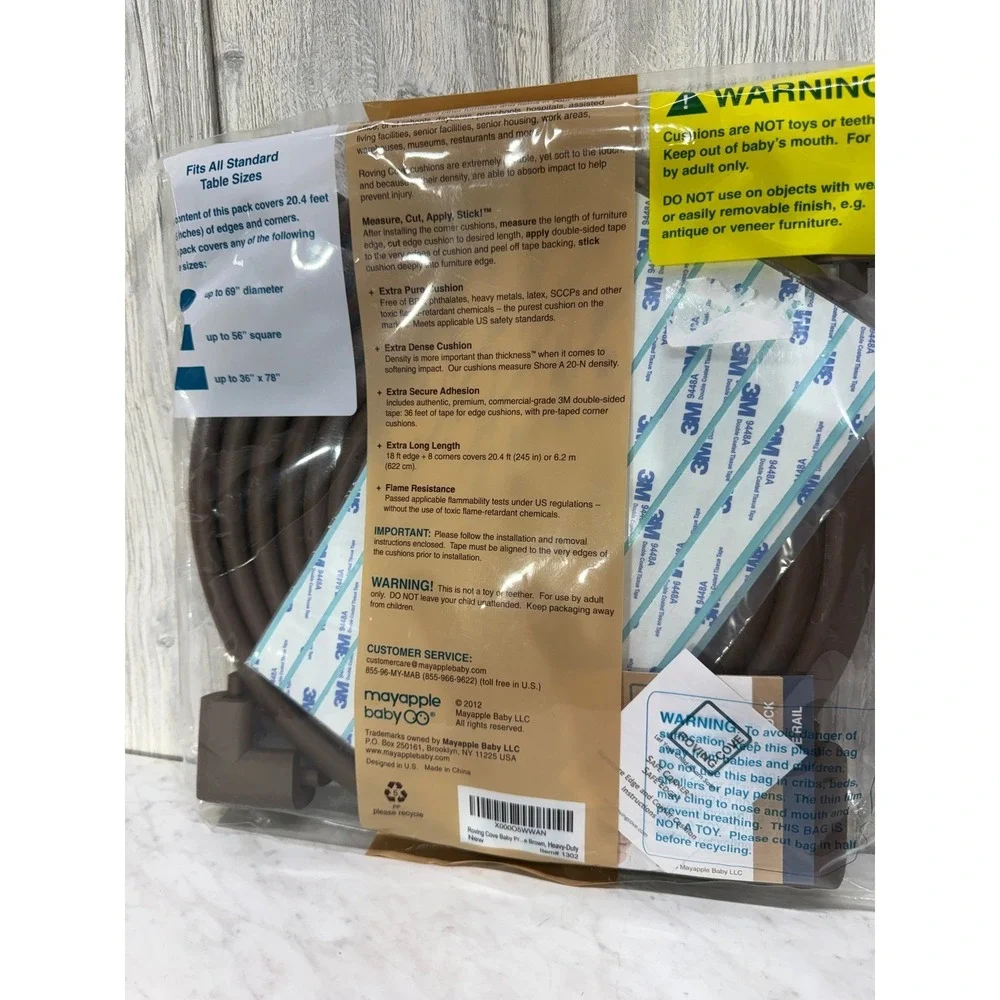 Roving Cove Safe Edge Furniture Corner Cushions Brown Jumbo Pack 18ft 8 Corners